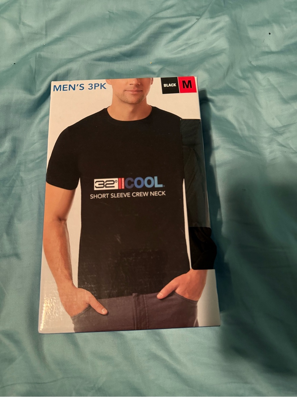 32 Degrees Black Short Sleeve Crew Neck Men's 3PK
